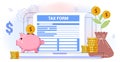 Filling tax from Analyzing financial data Online tax payment Return as document for VAT Royalty Free Stock Photo