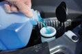 Filling the Windshield Washer Fluid Royalty Free Stock Photo