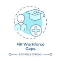 Filling workforce gaps soft blue concept icon Royalty Free Stock Photo