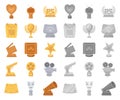 Film awards and prizes cartoon,mono icons in set collection for design. The World Film Academy vector symbol stock web