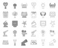 Film awards and prizes mono,outline icons in set collection for design. The World Film Academy vector symbol stock web