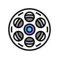 film bobbin color icon vector illustration