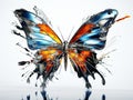 Film with bright metal butterfly isolated on white Made With Generative AI illustration