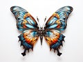 Film with bright metal butterfly isolated on white Made With Generative AI illustration