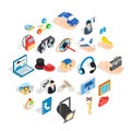 Film business icons set, isometric style Royalty Free Stock Photo