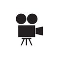 Film Camera Icon In Flat Style Vector For Apps, UI, Websites. Black Icon Vector Illustration