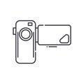 Film camera icon, linear isolated illustration, thin line vector, web design sign, outline concept symbol with editable Royalty Free Stock Photo