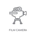 film camera linear icon. Modern outline film camera logo concept