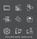 Film chalkboard icons...series no.18 Royalty Free Stock Photo