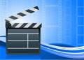 Film clapper board on blue background Royalty Free Stock Photo