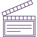 Film clapper board icon vector movie clapperboard