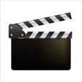 Film clappers boards isolated on white background. Blank movie clapper cinema. Vector movie clapper board EPS . Royalty Free Stock Photo