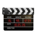 Film clappers boards isolated on white background. Blank movie clapper cinema. Vector movie clapper board EPS . Royalty Free Stock Photo