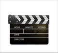 Film clappers boards isolated on white background. Blank movie clapper cinema. Vector movie clapper board EPS .