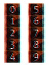 Isolated film countdown numbers. Vector Illustration