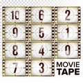 Film Countdown Numbers 10 - 0 Vector. Monochrome Brown Grunge Film Strip. Elements Of Cinema. Start Of The Retro Film Royalty Free Stock Photo