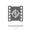 Film counter icon. Trendy Film counter logo concept on white background from Cinema collection Royalty Free Stock Photo