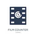 Film counter icon. Trendy flat vector Film counter icon on white Royalty Free Stock Photo