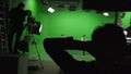 Film Crew in Green Studio Royalty Free Stock Photo