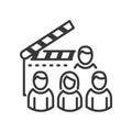 Film crew - vector line design single isolated icon