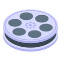 Film edit roll icon isometric vector. Movie media