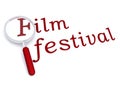Film festival with magnifiying glass