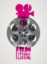 Film festival poster. Retro typographical grunge vector illustration.