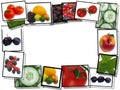 Film frames with fresh food images Royalty Free Stock Photo