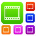 Film with frames movie set collection Royalty Free Stock Photo