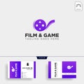 film game cinema joystick simple logo template vector illustration icon element