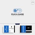 film game cinema joystick simple logo template vector illustration icon element