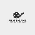 film game cinema joystick simple logo template vector illustration icon element