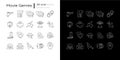 Film genres linear icons set for dark and light mode