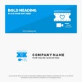 Film, Heart, Love, Wedding SOlid Icon Website Banner and Business Logo Template