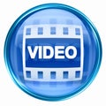 Film icon blue Royalty Free Stock Photo