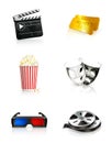 Film, icon set Royalty Free Stock Photo