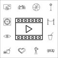 film lent play icon. Cinema icons universal set for web and mobile