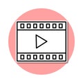 film lent play sticker icon. Simple thin line, outline vector of cinema icons for ui and ux, website or mobile application
