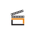 Film or movie maker company logo design vector template Royalty Free Stock Photo