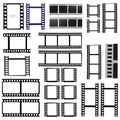 Film, movie, photo, filmstrip set of film frame, illustration Royalty Free Stock Photo