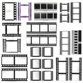 Film, movie, photo, filmstrip set of film frame, illustration Royalty Free Stock Photo