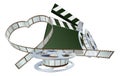 Film Movie Reel Strip Clapperboard Cinema Concept Royalty Free Stock Photo