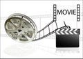 Film movies cinema on white background