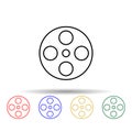 film multi color style icon. Simple thin line, outline vector of web icons for ui and ux, website or mobile application Royalty Free Stock Photo