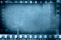 Film negatives blue background Royalty Free Stock Photo