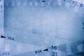Film negatives blue background Royalty Free Stock Photo