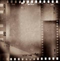 Film negatives brown background Royalty Free Stock Photo