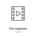 Film negatives outline vector icon. Thin line black film negatives icon, flat vector simple element illustration from editable