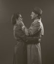 Film noir romantic scene Royalty Free Stock Photo