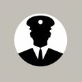 Film Noir Style Police Officer Icon On White Background